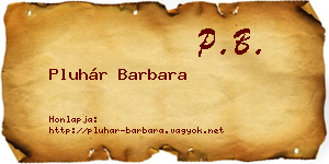 Pluhár Barbara névjegykártya