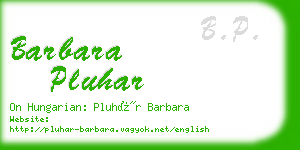 barbara pluhar business card